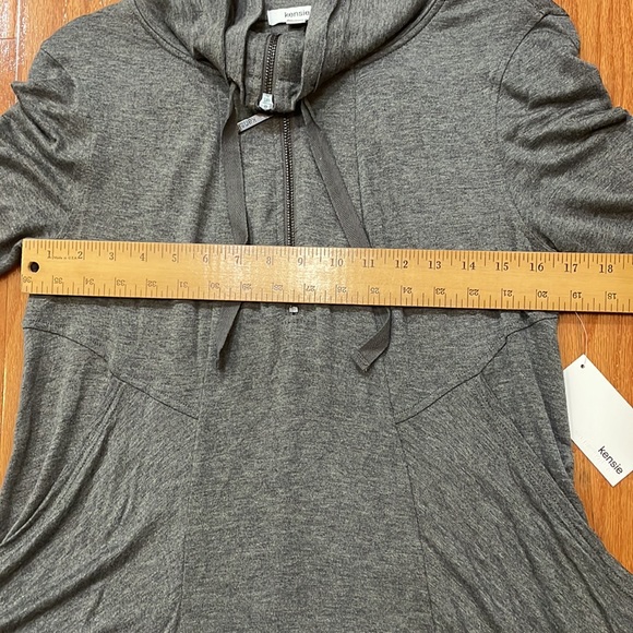 Kensie Size Large Woman's Gray NWT Dress Modern Design Stretch Long Sleeve - Picture 11 of 15